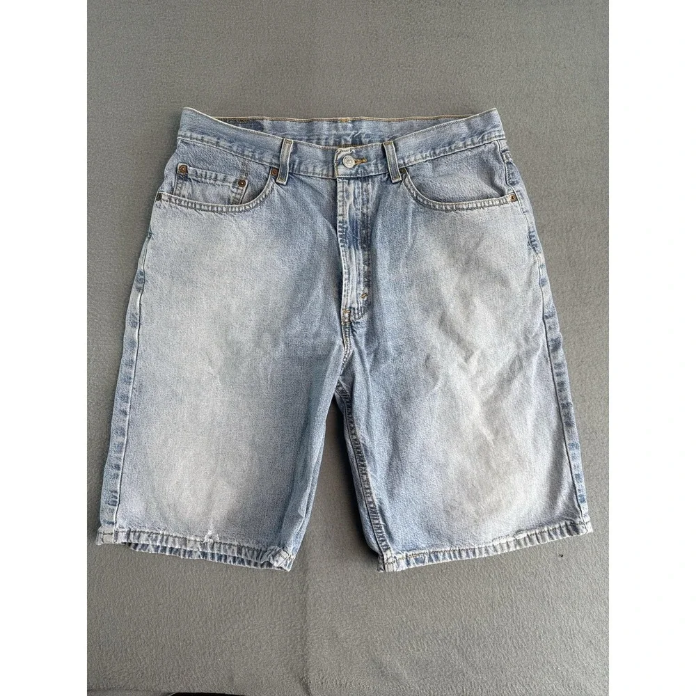 Levi's 569 Shorts Mens 34 Light Wash Blue Denim Loose 11 Inseam Casual Summer